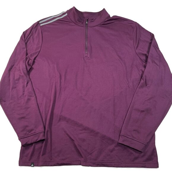 Adidas 1/4 Zip Pullover Mens XL Purple Training Performance Running Gym Active - Picture 1 of 7